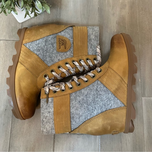 Sorel Lexie Wedge Boots Camel Brown Womens 8.5 - Picture 3 of 11